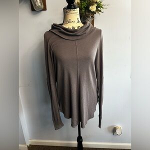 Maison Cinqcent top cowl neck lagenlook grunge slouchy asymmetrical‎ rugged hobo